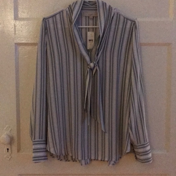 Loft Tie Neck Blouse size Medium - Picture 1 of 4